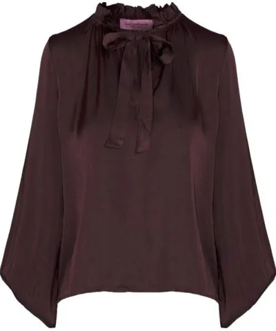 See Iou Women's Red Burgundy Long Sleeve Blouse Ann