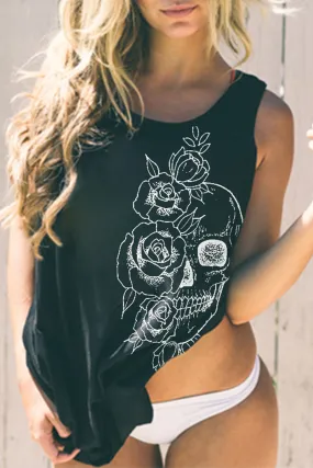 SKULL ROSES PRINT CLASSIC WOMEN'S TANK