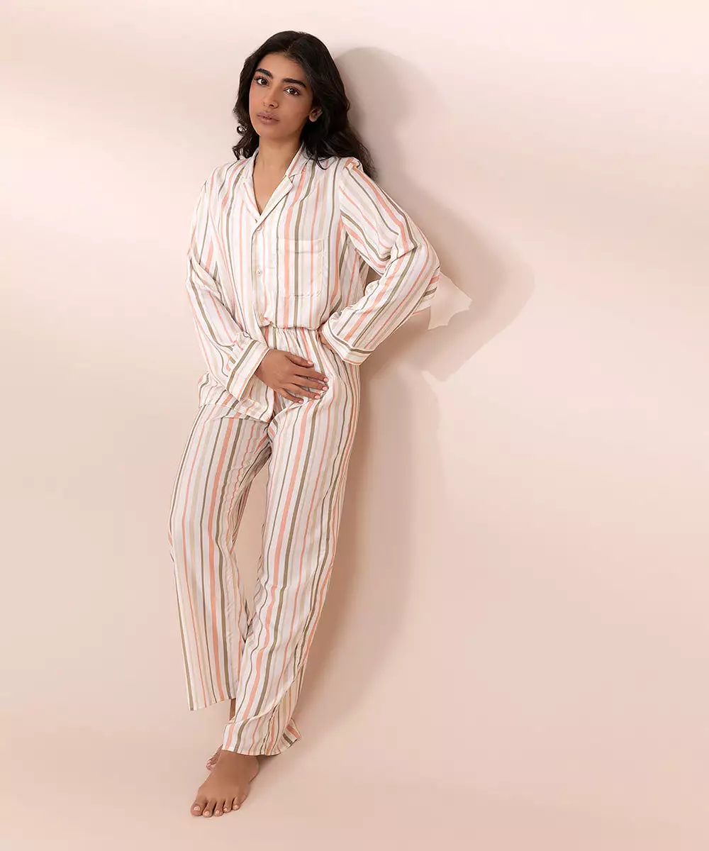 Striped Cotton Pj Set