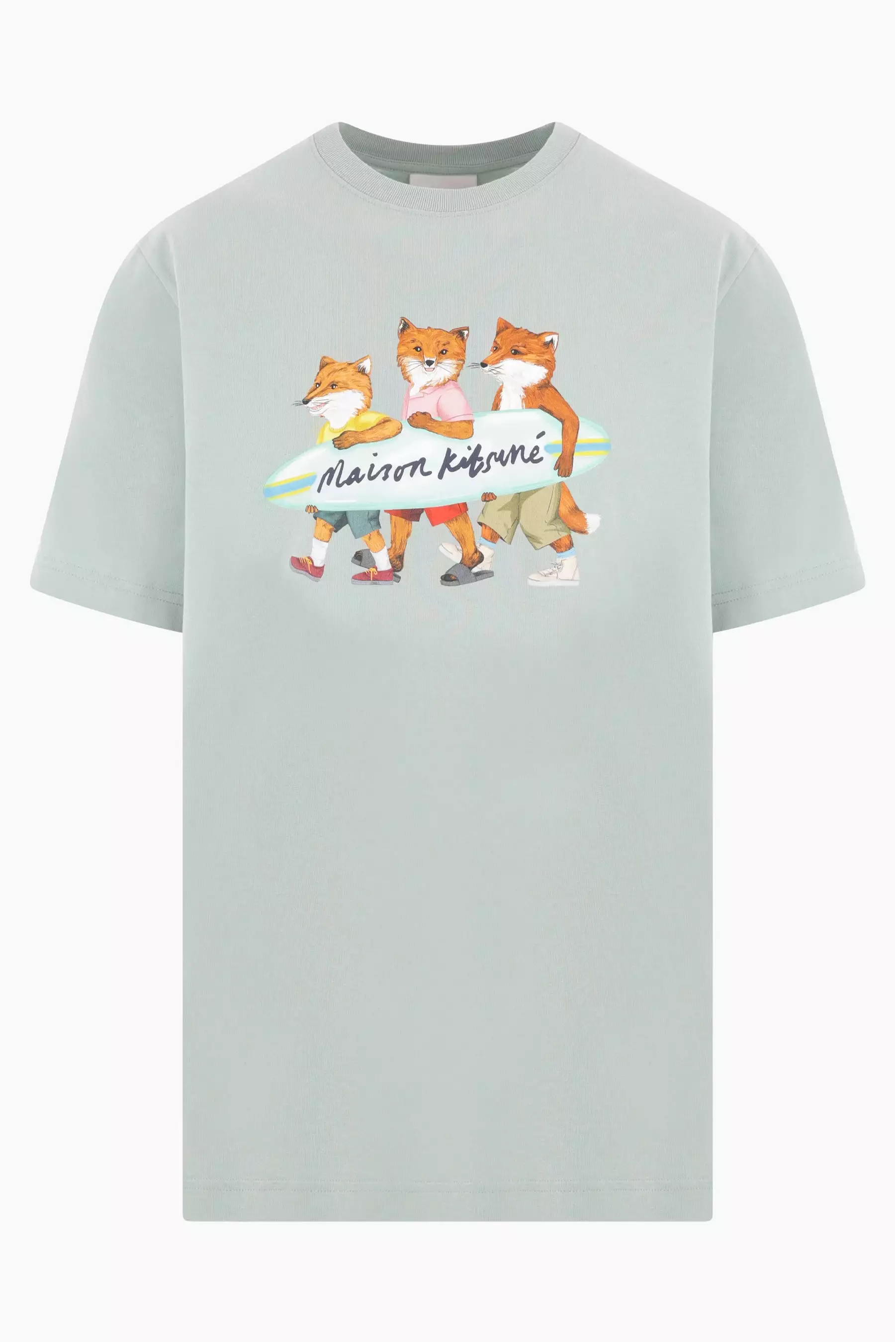 Surfing Foxes logo printed cotton t-shirt