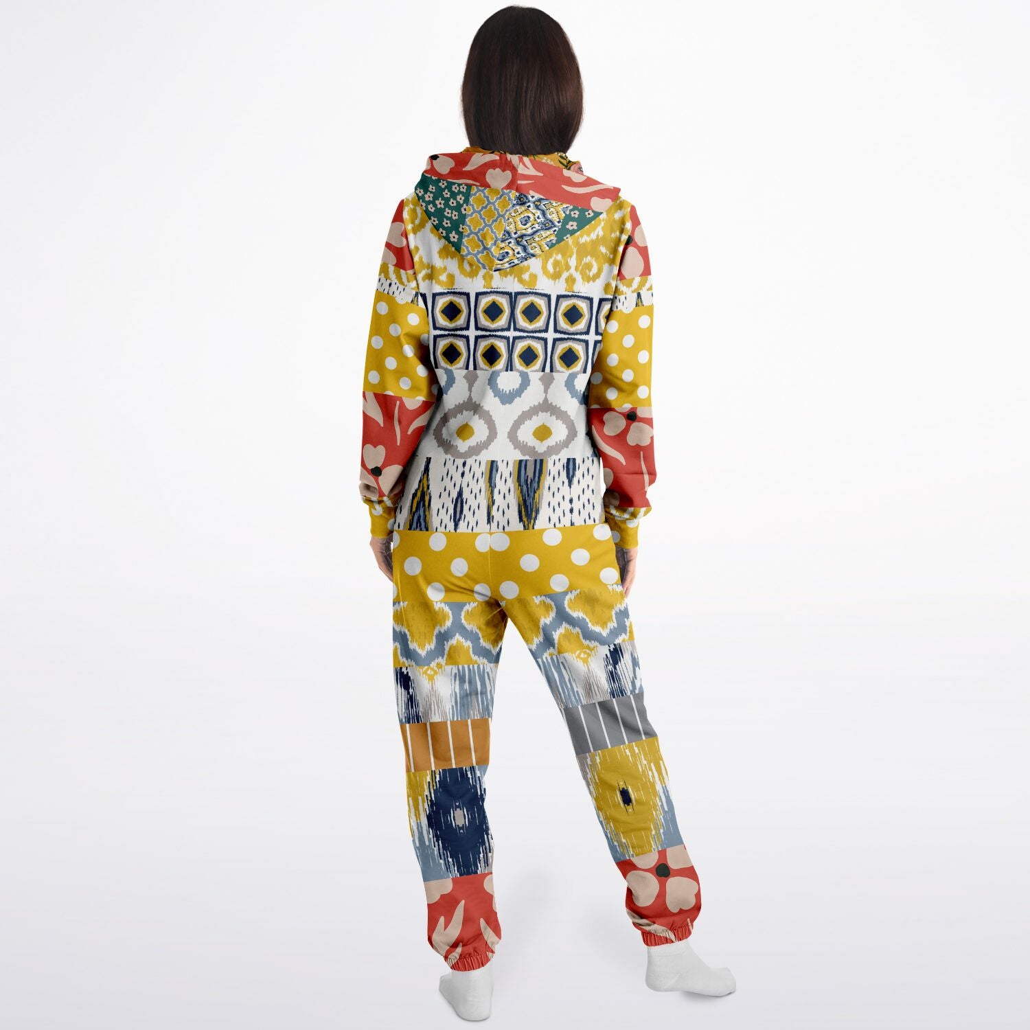 Tallulah Bankhead Floral Patchwork Unisex Fleece Romper