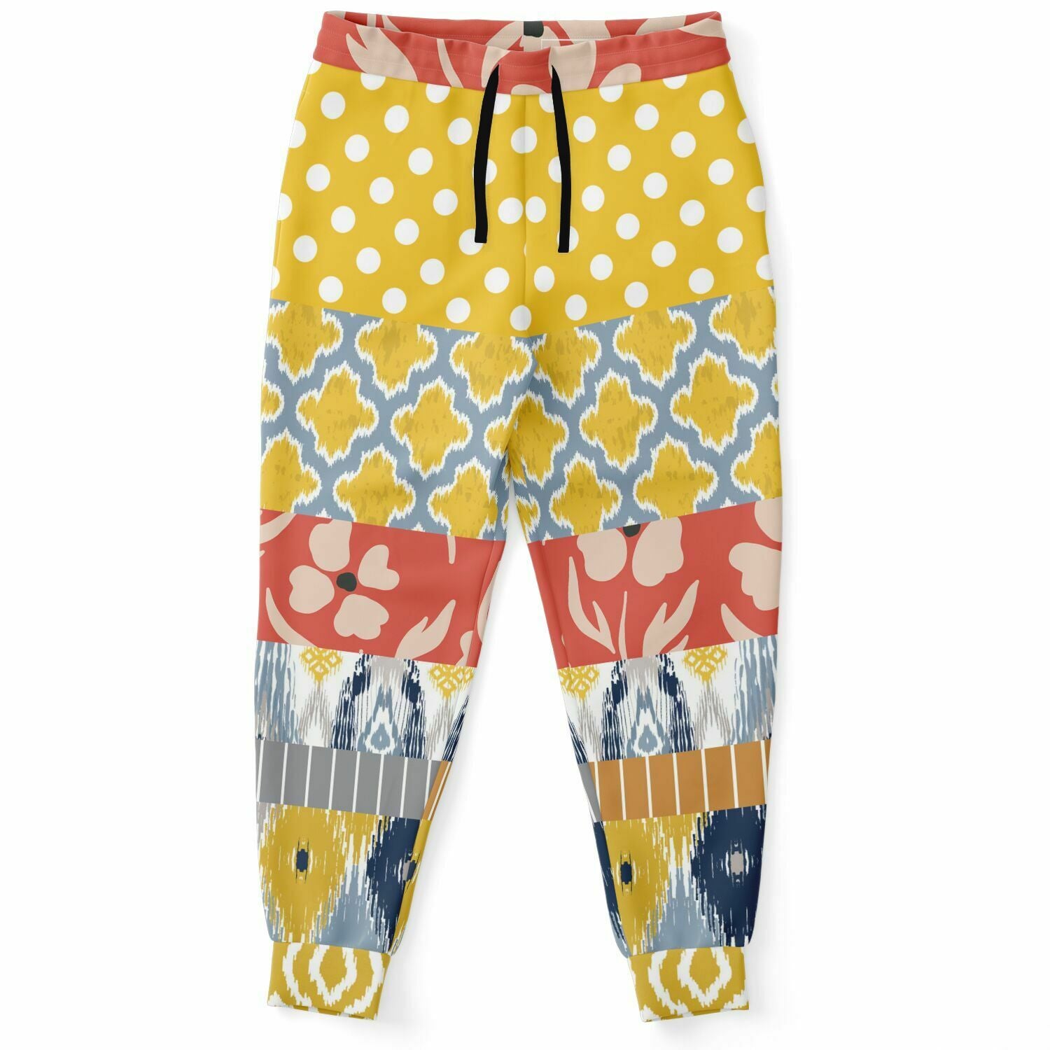 Tallulah Bankhead Yellow Patchwork Unisex Eco-Poly Joggers