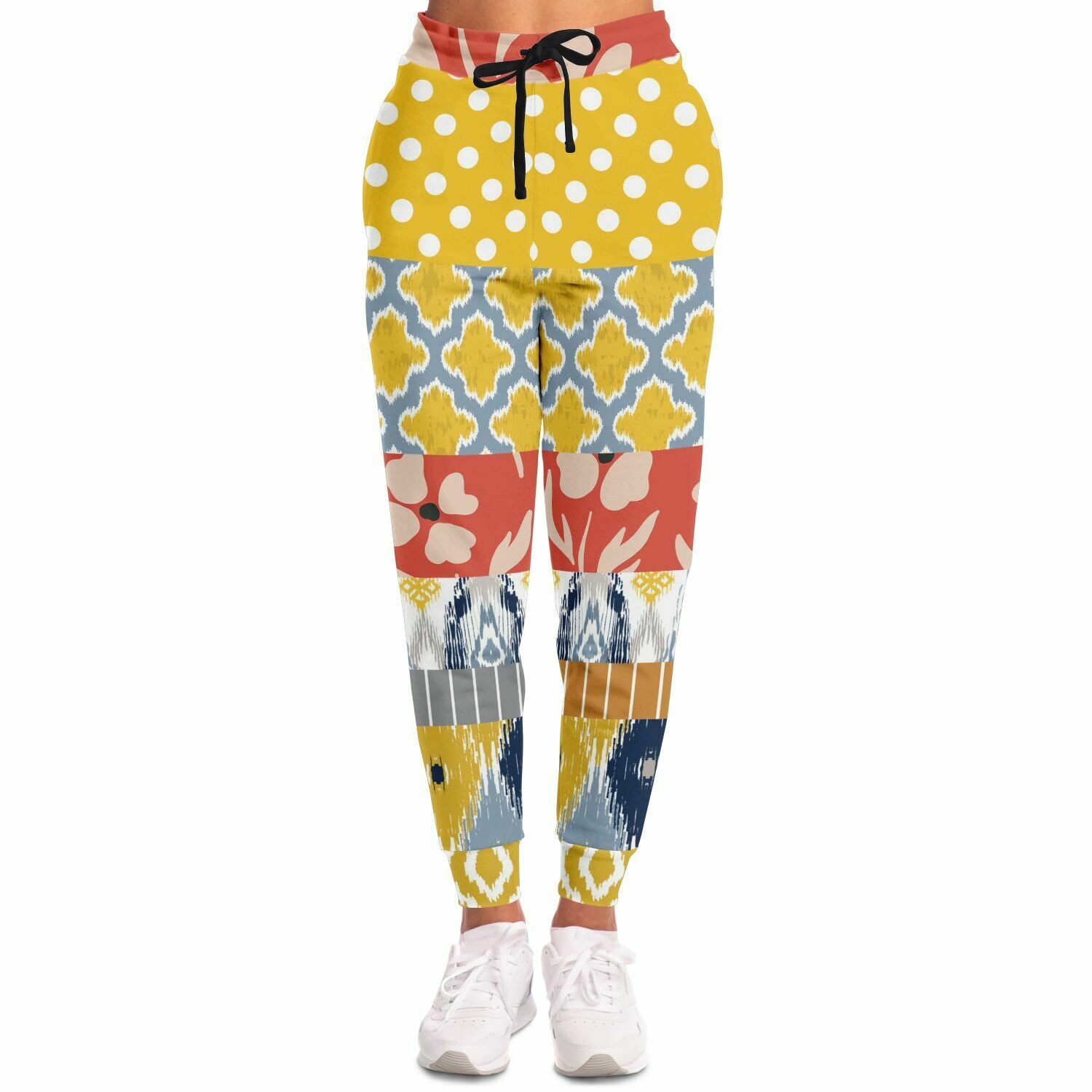 Tallulah Bankhead Yellow Patchwork Unisex Eco-Poly Joggers