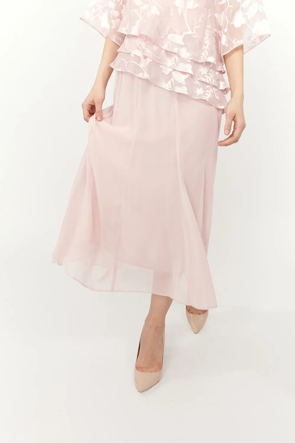 Tea-length Chiffon Skirt Style 8370980