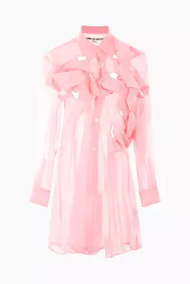 technical chiffon oversized shirt