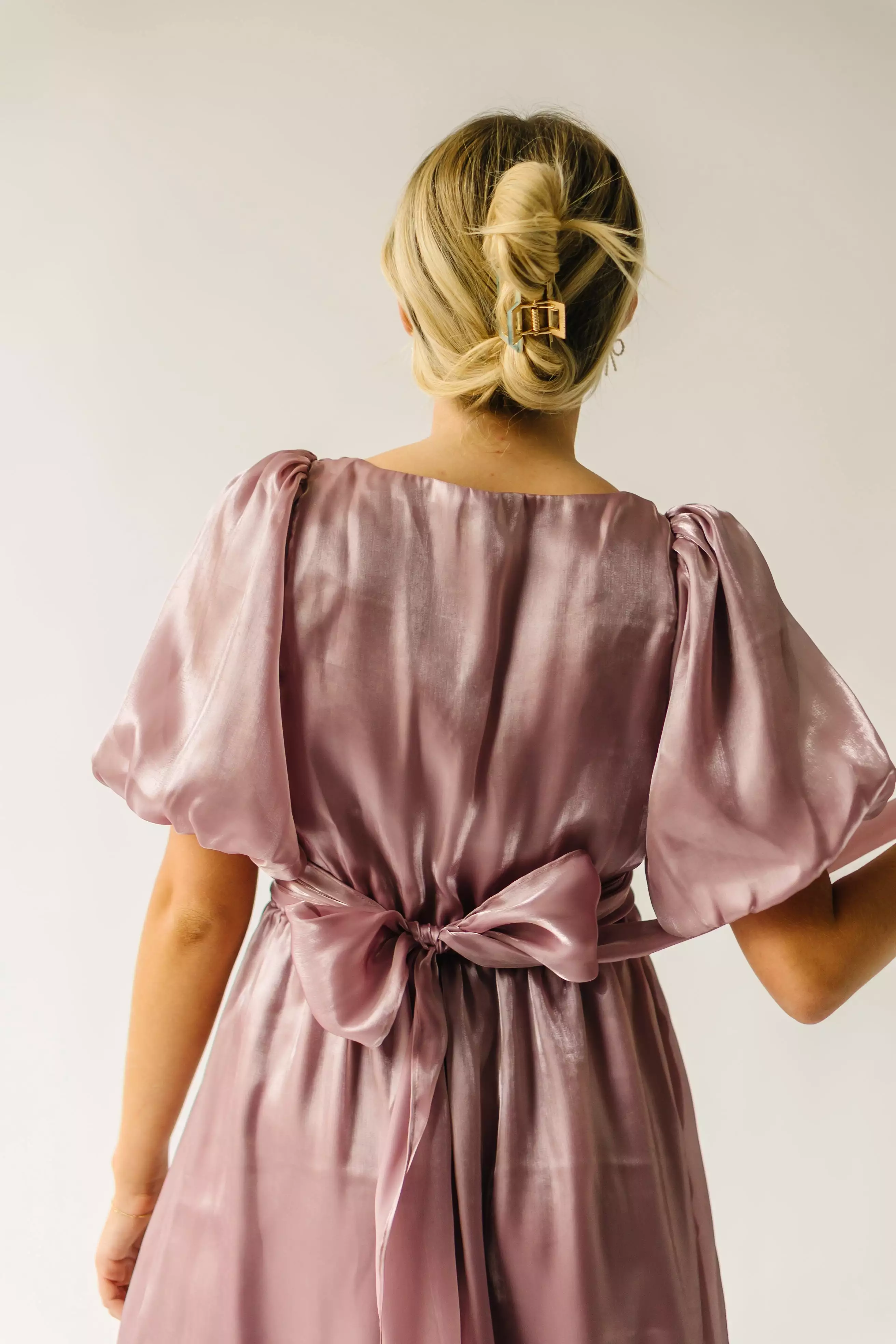 The Dunyon Tiered Wrap Dress in Mauve