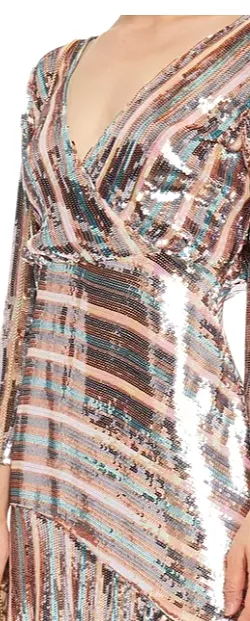 Tyra Sequin Wrap Dress