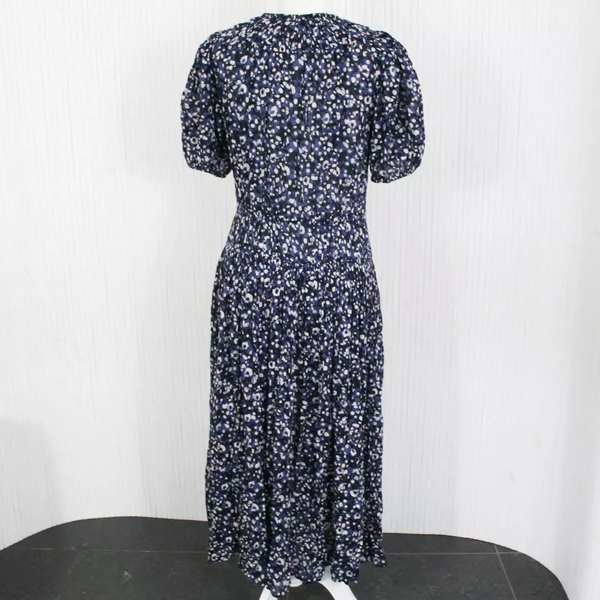 Ulla Johnson Shades of Blue Print Cotton Wrap Maxi Dress M/L