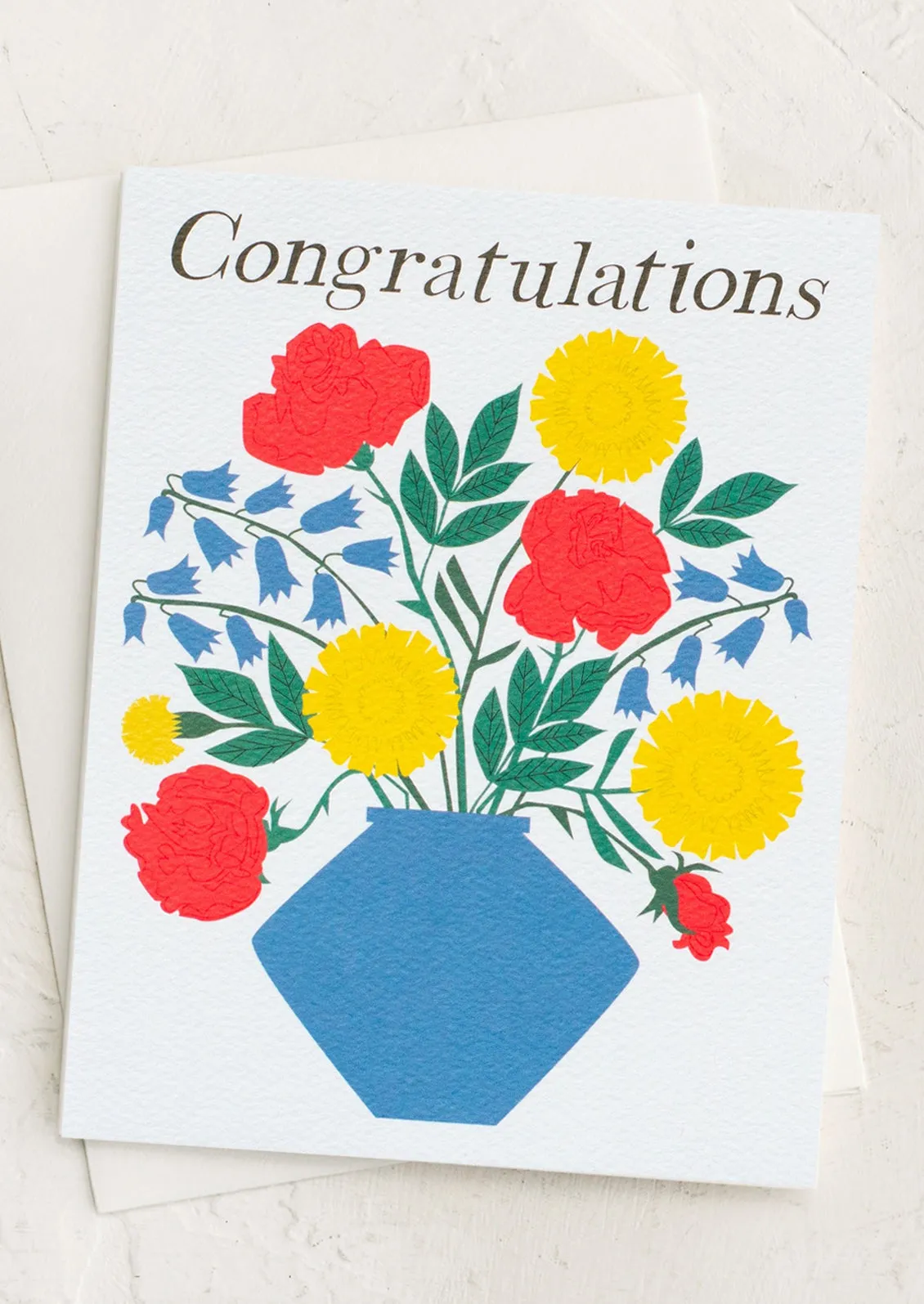 Vase of Flowers Congratulations Card