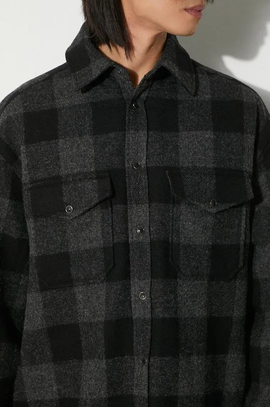 VETEMENTS shirt jacket Flannel Shirt black color UE64SH260BG