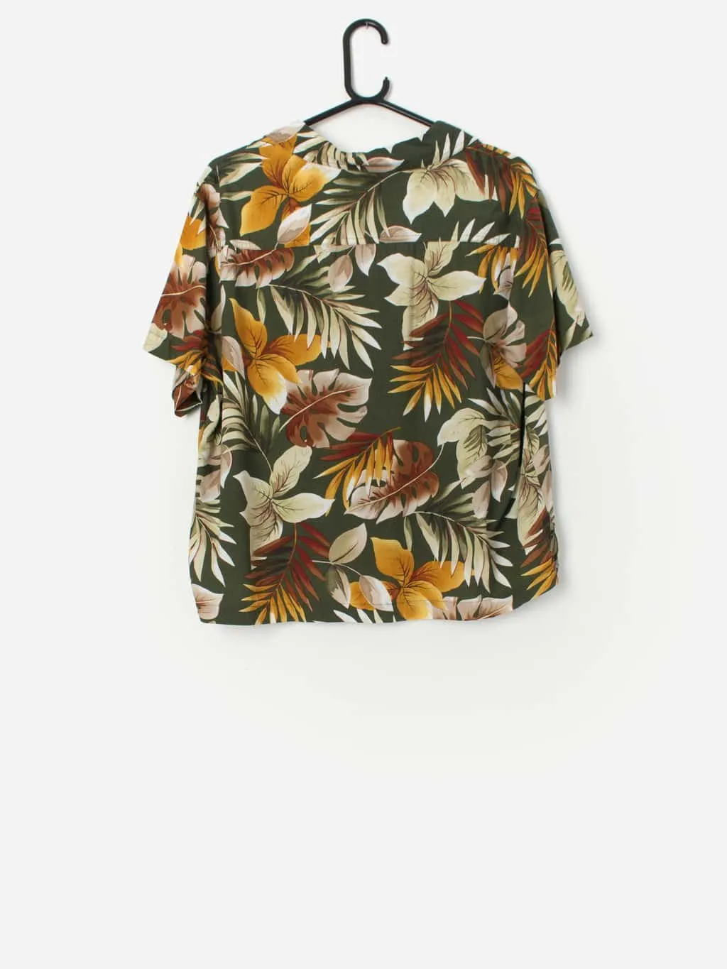 Vintage monstera and palm print blouse in bold colours – Large