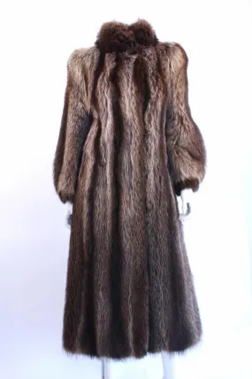 Vintage Raccoon Fur Full Length Coat