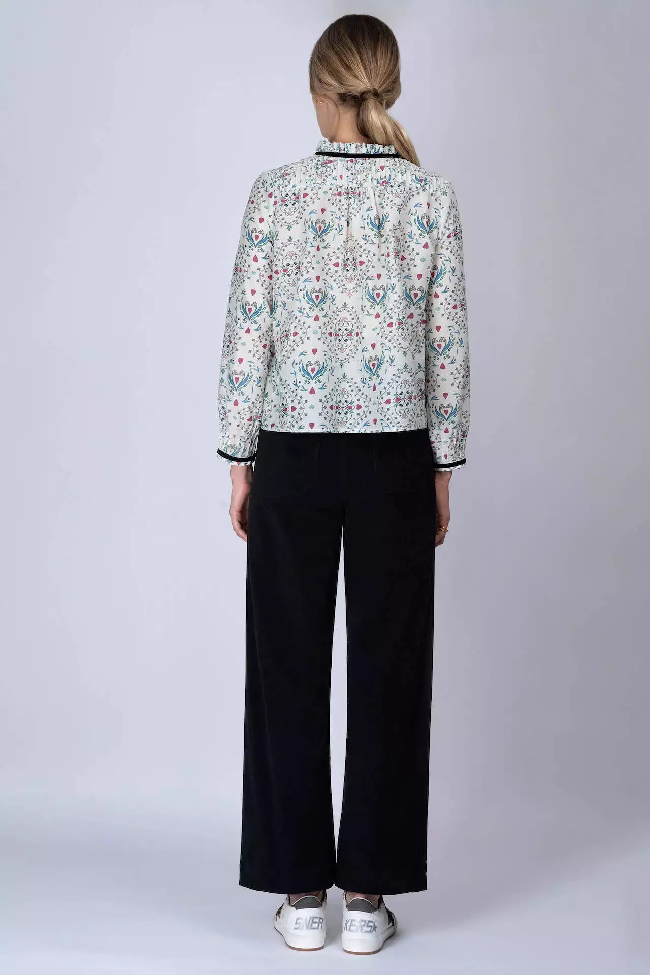 Wikwood Printed Cotton Silk Dessa Blouse