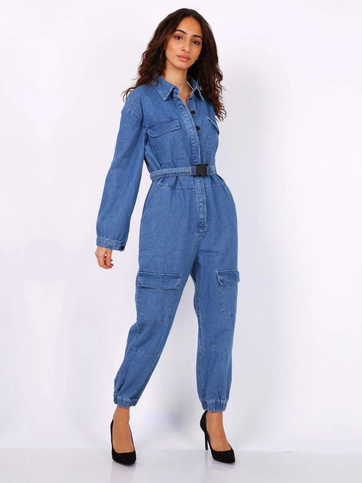 Womens Denim Boiler Jumpsuit, UK Sizes 6 to 14