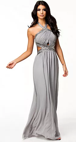 Wrap Front Dress Silver